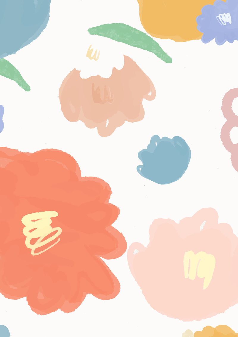 彩色手绘花卉粉彩图案儿童横幅