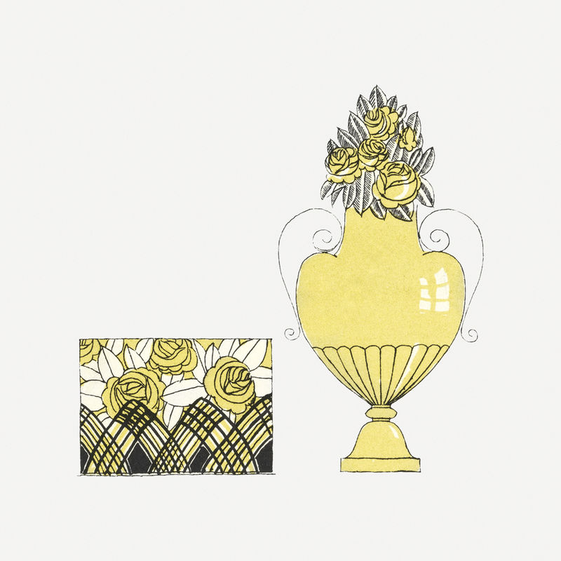 复古黄色香水瓶psd从马里奥西蒙的艺术作品混合