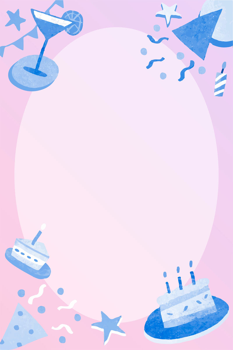 可爱的生日圆框矢量紫色庆典