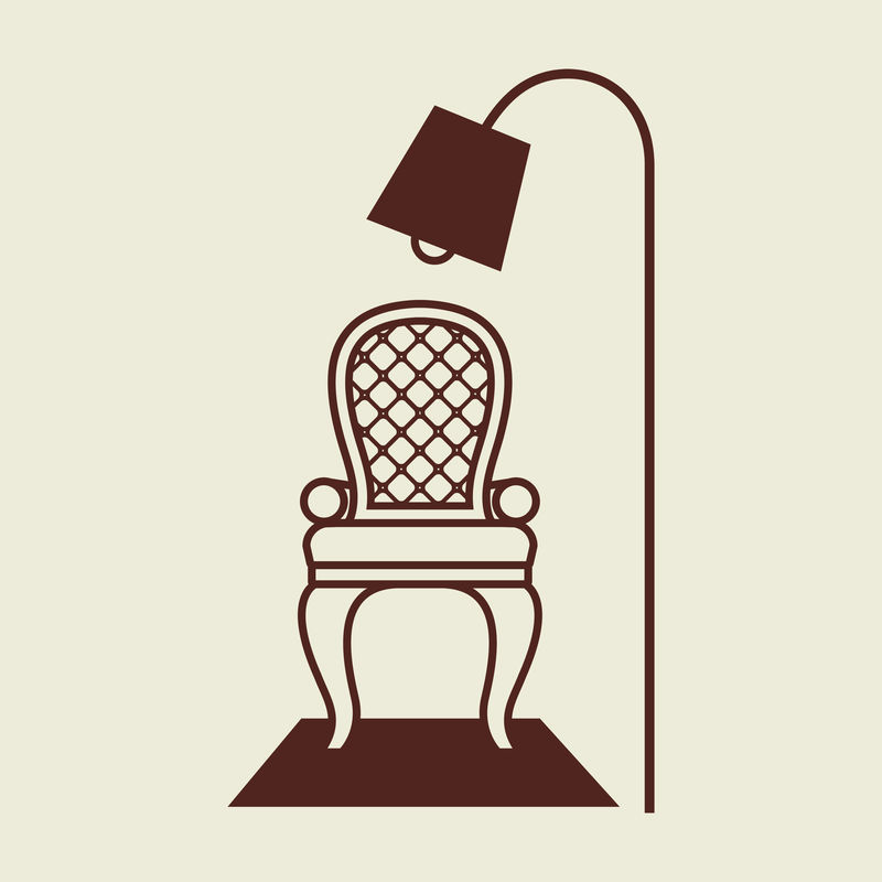 复古扶手椅标志psd商业企业形象插图