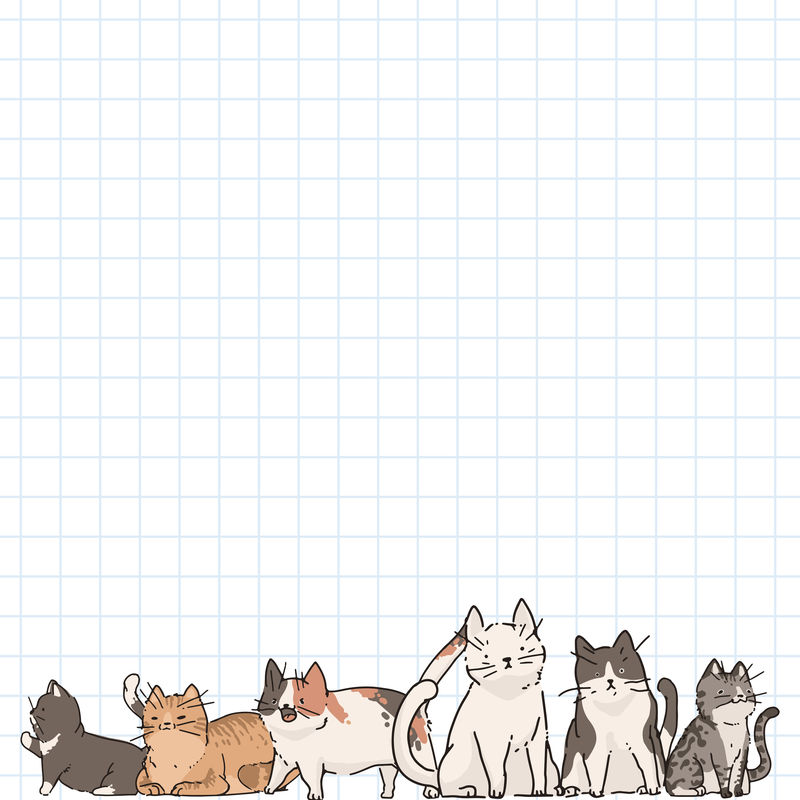猫情人图案笔记纸模板向量