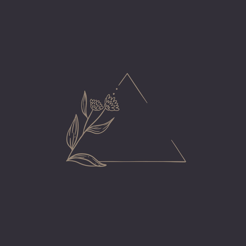 三角形植物框架元素向量