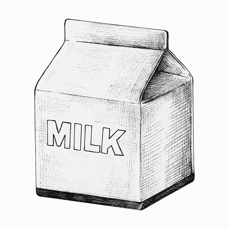手绘牛奶盒