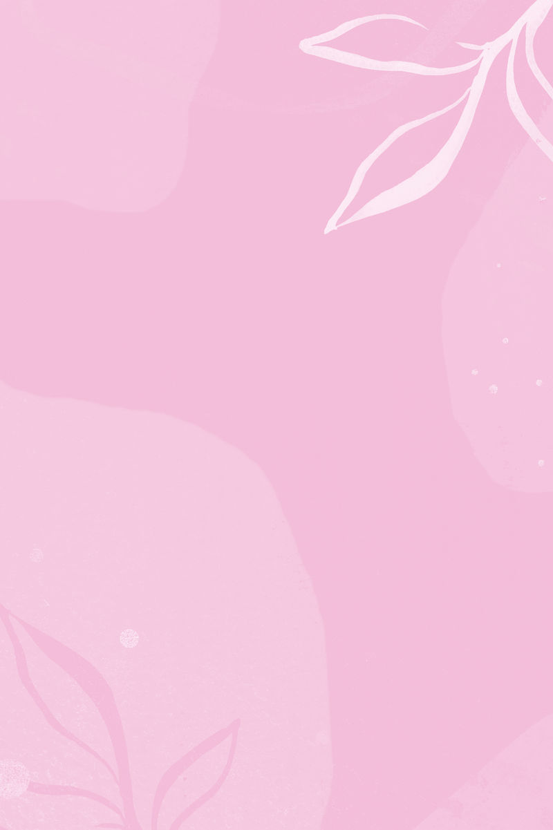 孟菲斯树叶图案粉红色背景