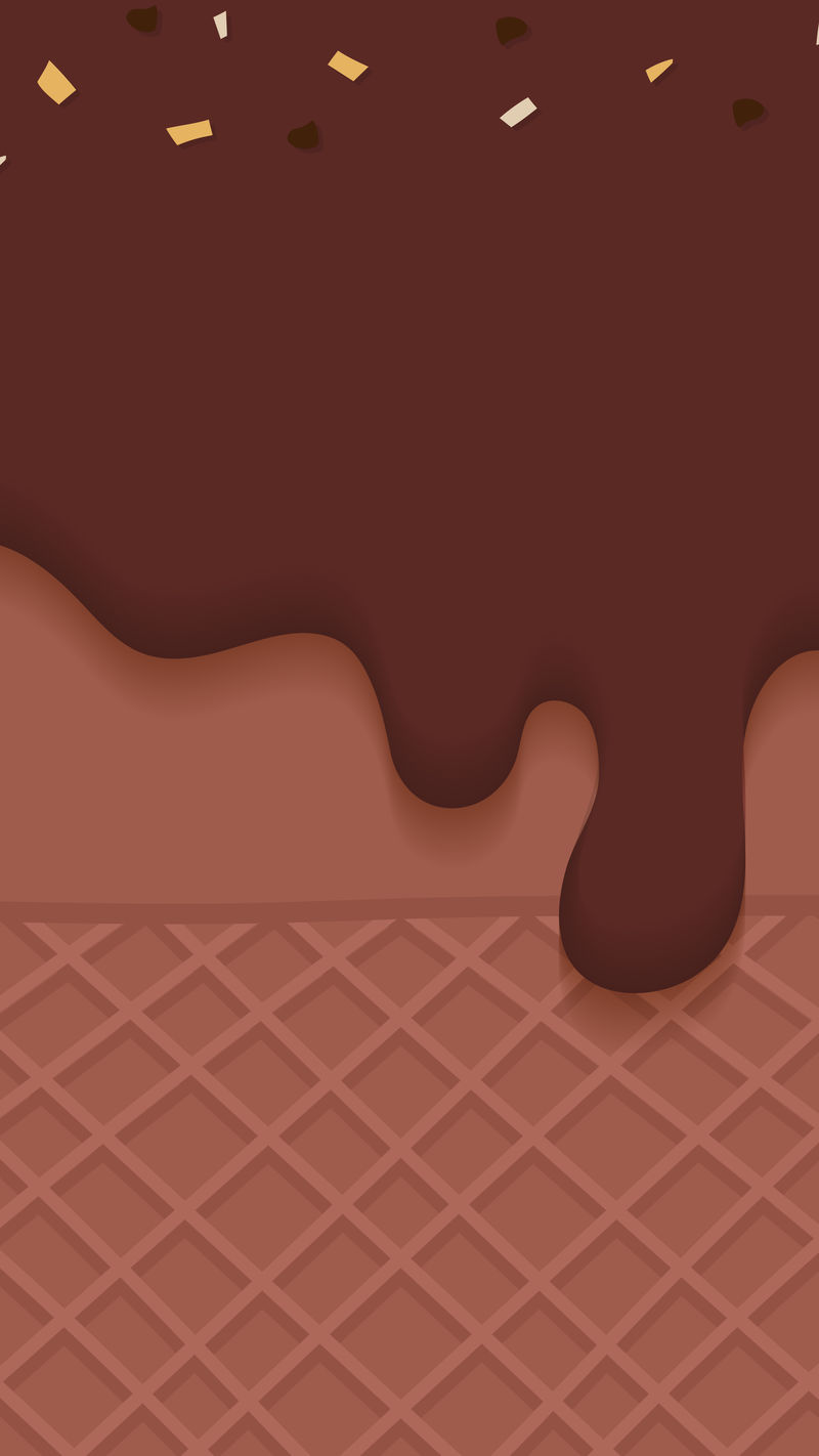 奶油巧克力华夫饼冰淇淋手机壁纸矢量