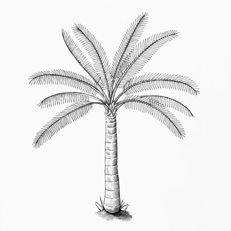 手绘棕榈树插图