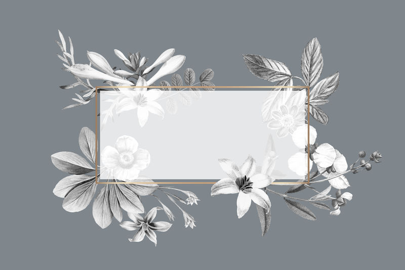 空白花卉横幅设计向量