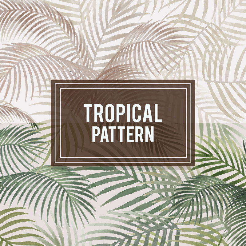 热带背景棕榈叶插图