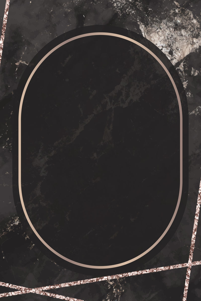 黑色大理石背景向量上的椭圆形框架
