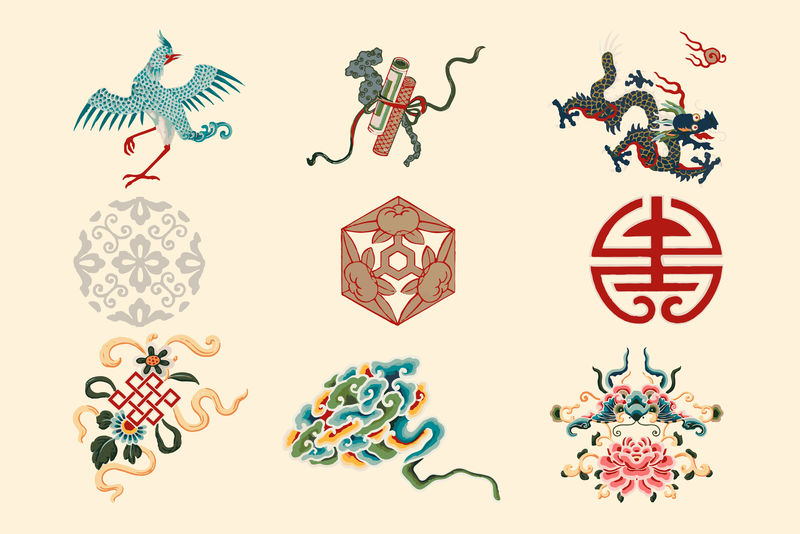 装饰饰品矢量中国传统艺术插图集