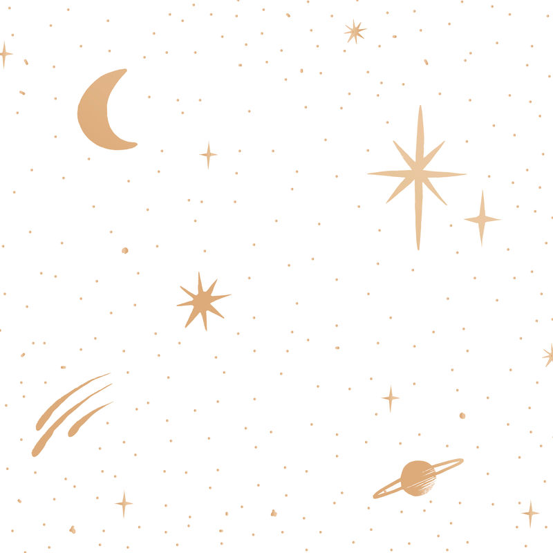 亮晶晶的星星白色背景上的金色矢量星系天空