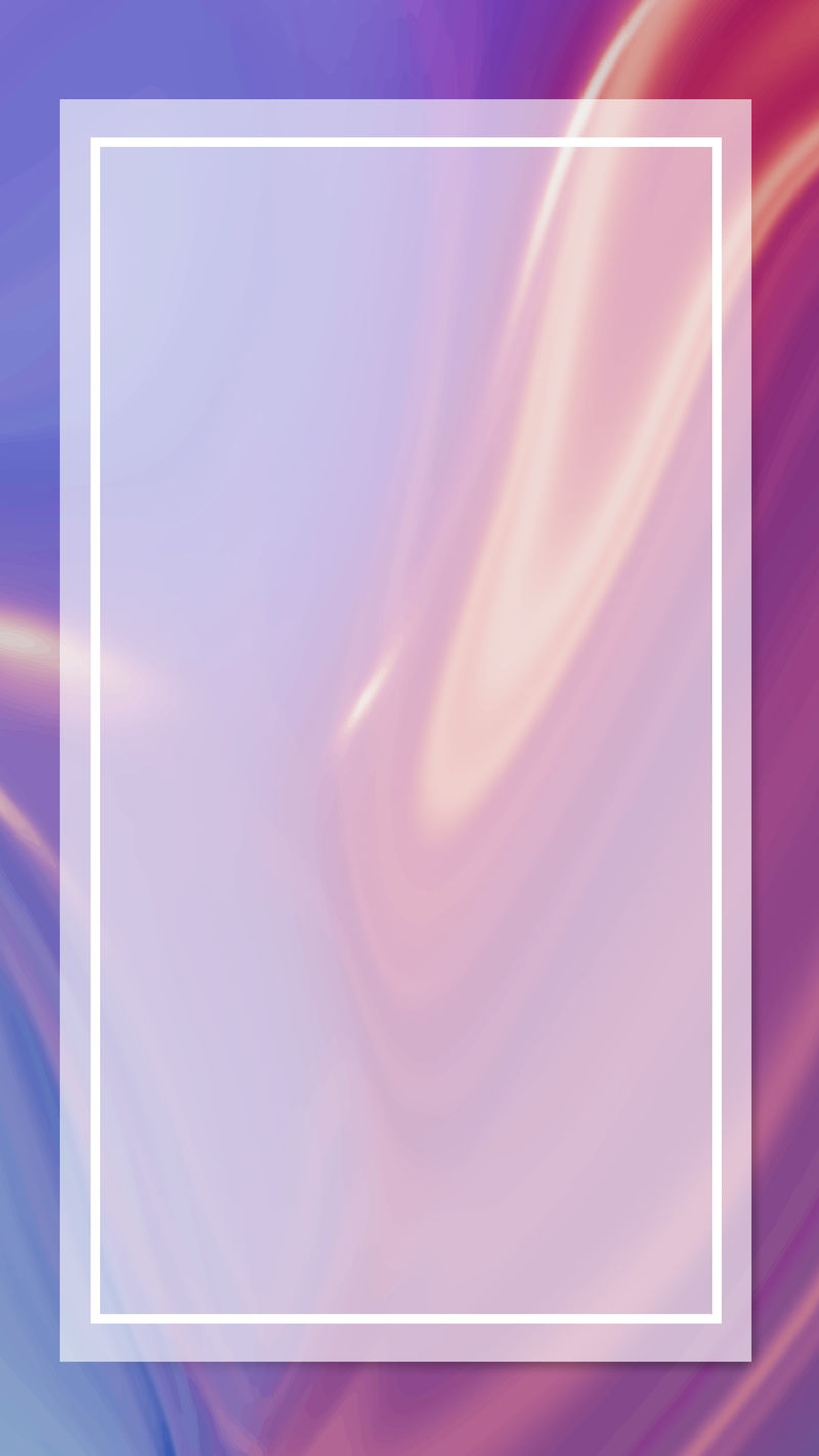 紫色液体图案手机壁纸矢量上的矩形白色边框