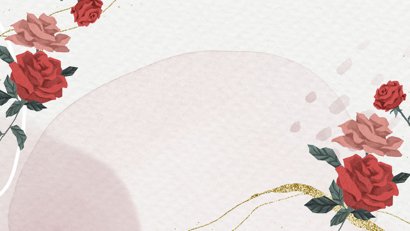 粉色情人节；s玫瑰金色边框psd抽象水彩壁纸