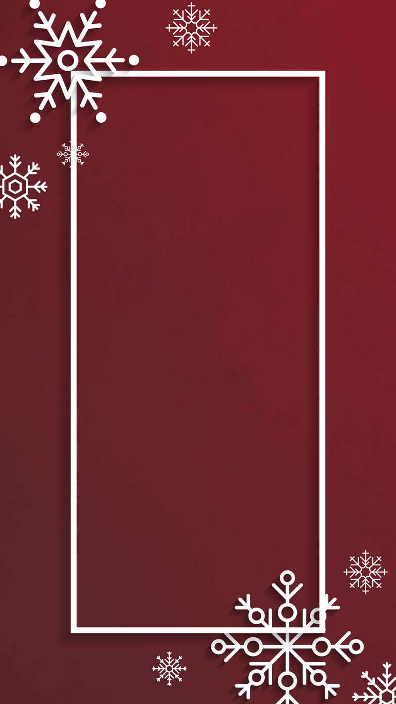 红色矩形圣诞框手机壁纸矢量