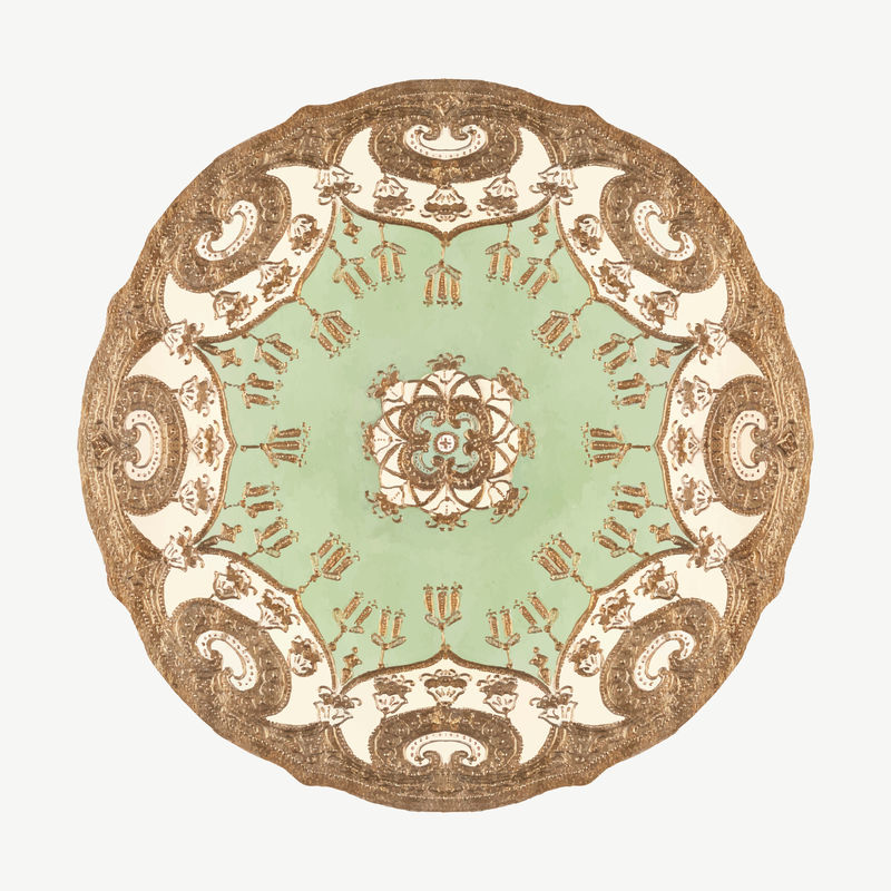 复古花卉曼荼罗图案拼盘载体重新混合从北泽工厂中国瓷器餐具设计