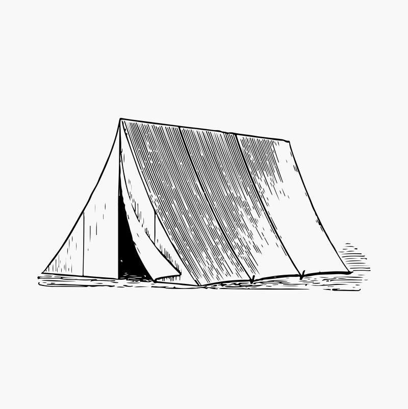 露营帐篷图解向量