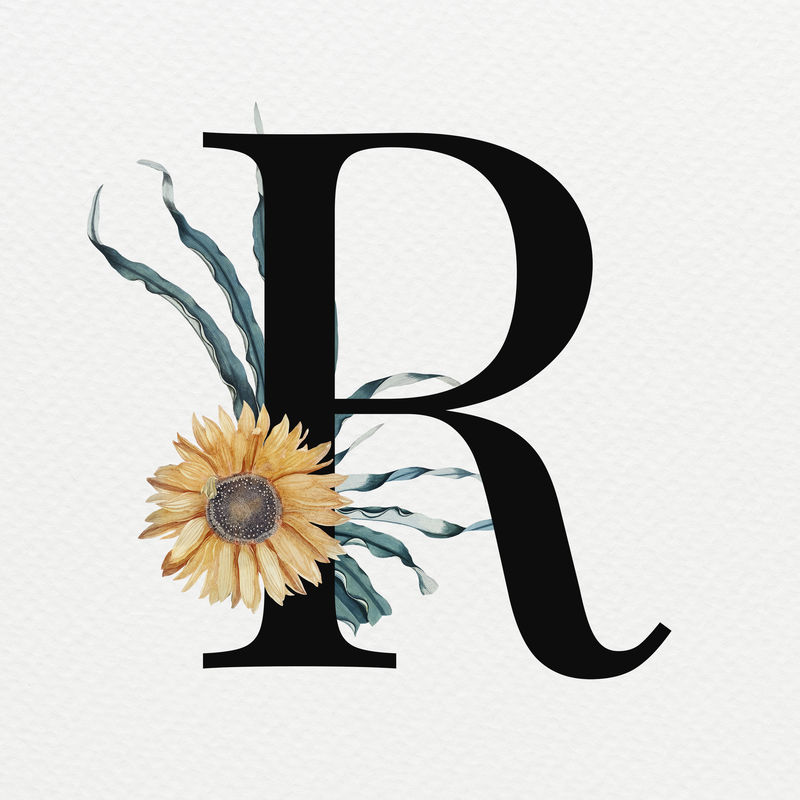 R psd花卉字母字体