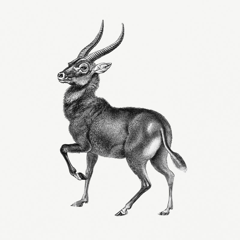 古董羚羊野生动物插图