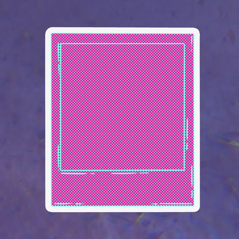时髦的霓虹半色调即时相框贴纸覆盖设计资源