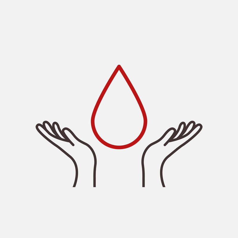 献血帮手插图健康慈善理念简约线条艺术风格