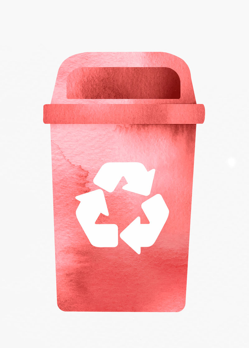 垃圾箱回收垃圾红色矢量容器设计元素