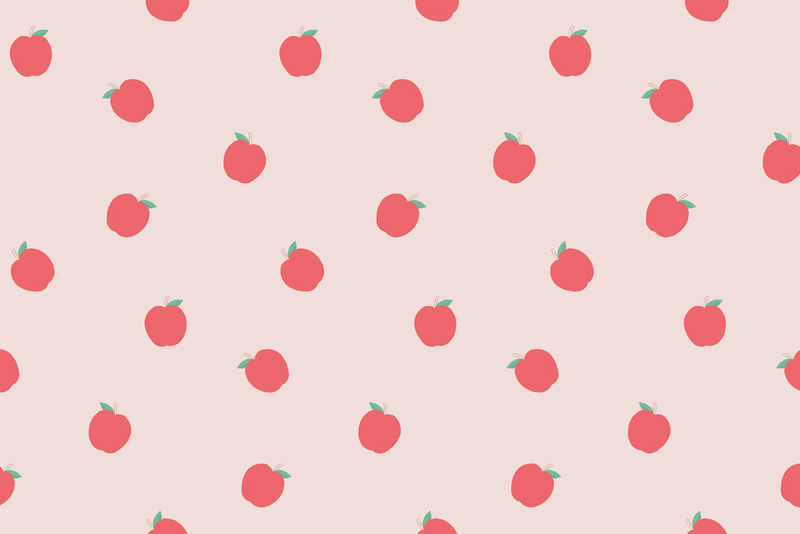 矢量无缝苹果图案粉彩背景