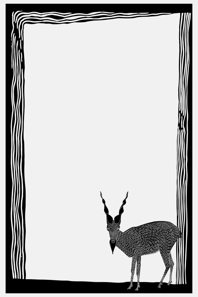 复古摩阿霍山羊画框矢量艺术印刷品由塞缪尔·杰苏伦·德·梅斯基塔（Samuel Jessuron de Mesquita）的艺术作品混合而成