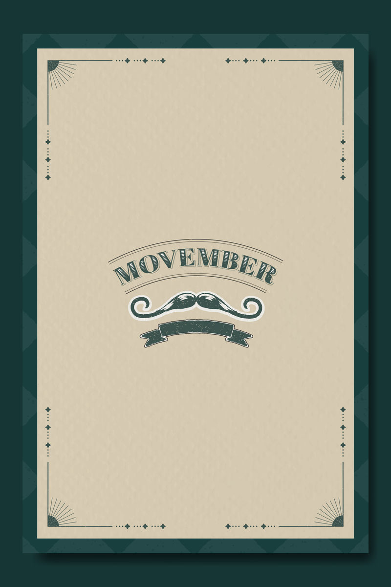 Movember复古框架设计向量
