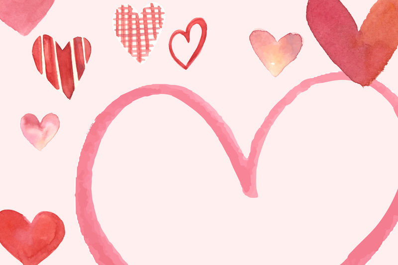 浪漫粉色心形框架插图