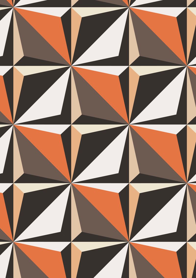 现代风格的风筝3D几何图案矢量橙色背景
