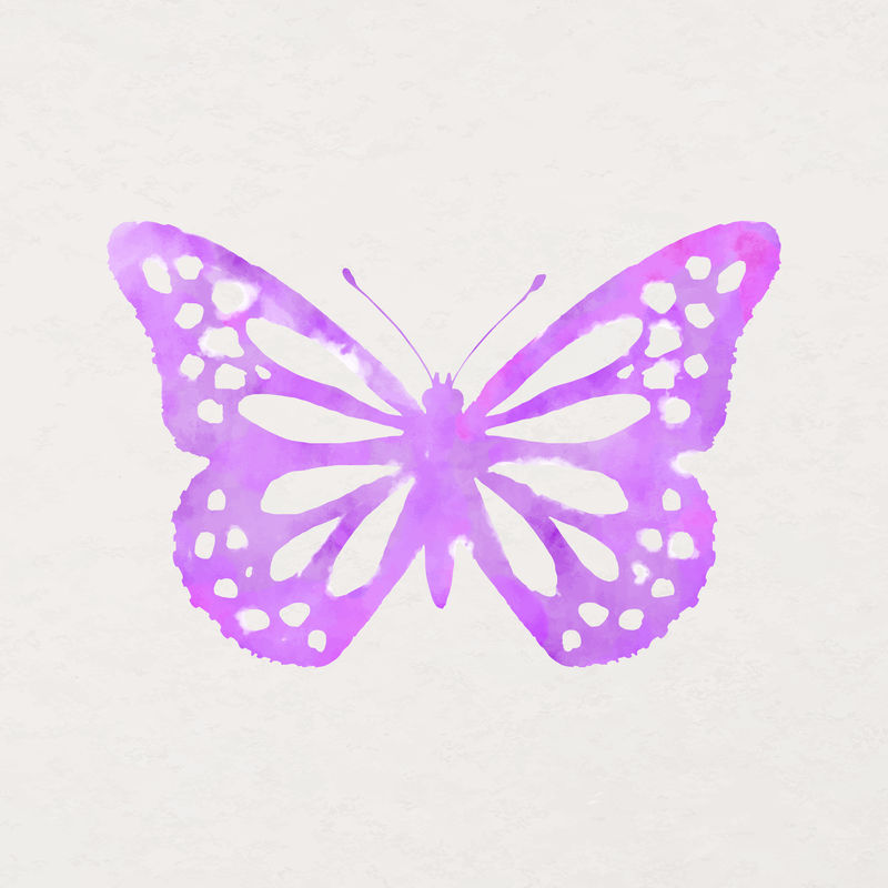 水彩蝴蝶贴纸设计元素邮票矢量