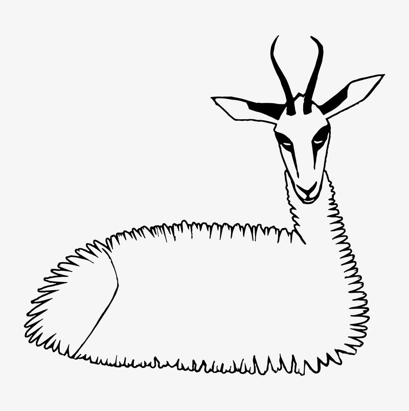 复古瞪羚动物艺术印刷载体由Samuel Jessuron de Mesquita的艺术作品混合而成