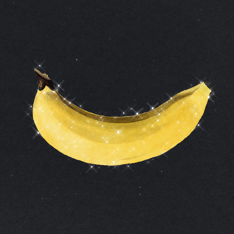 手绘闪亮香蕉设计元素