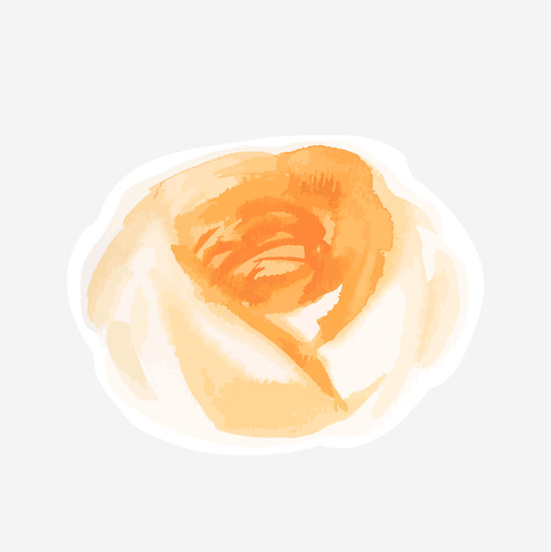 橙色牡丹矢量花卉绘图元素图形