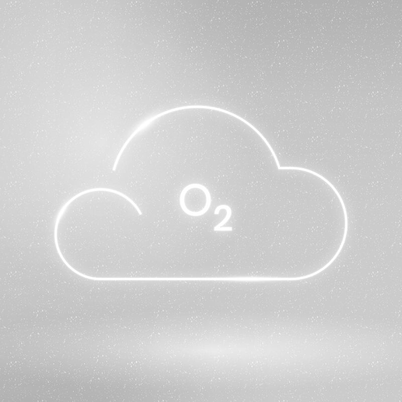 空气污染的云氧图标矢量氧符号