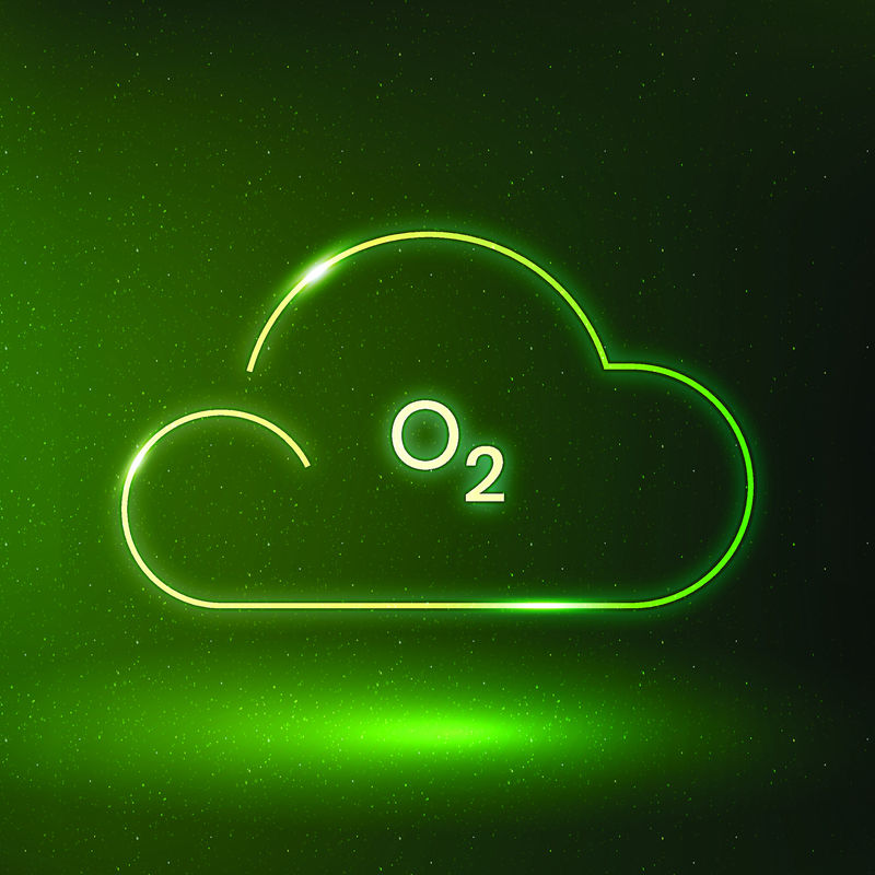 空气污染的云氧图标矢量氧符号