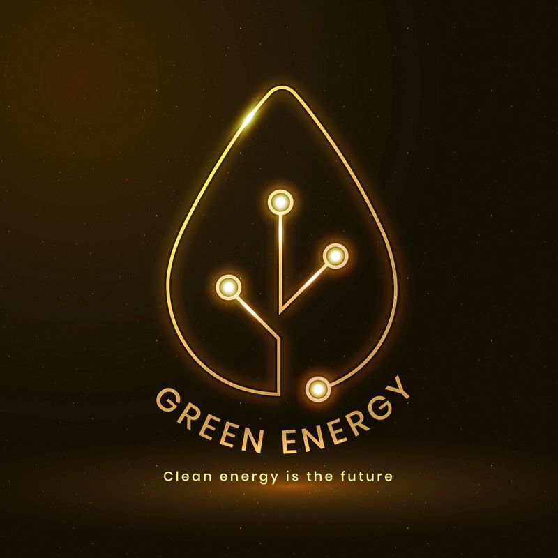 绿色能源文本环境标识向量