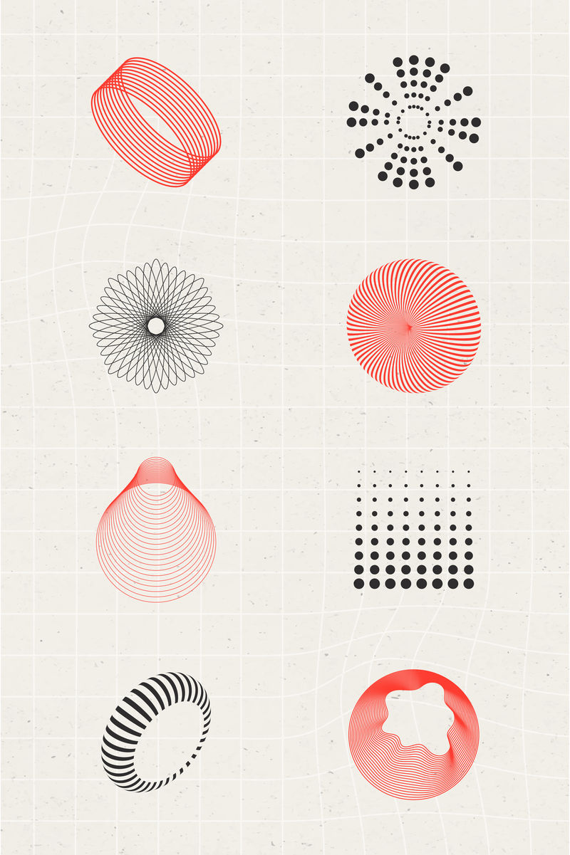抽象三维设计元素集合插图