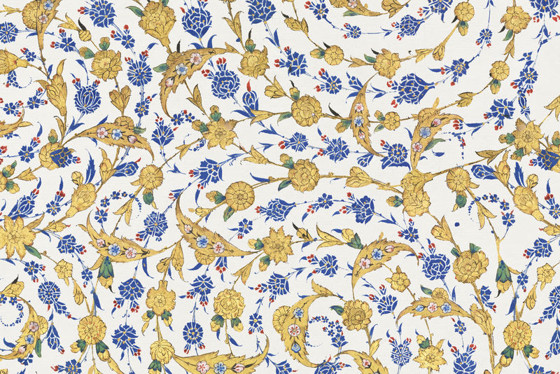 奥斯曼帝国装饰图案豪华花卉背景由苏丹苏莱曼（Sultan Süleiman）的原始艺术品混合而成