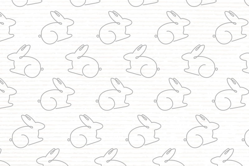 兔子图案白色背景无缝线条艺术设计