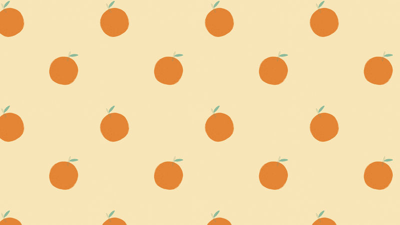 橙色水果图案彩色背景