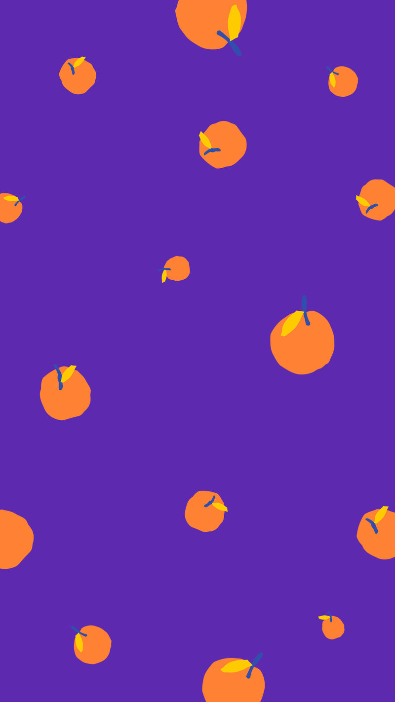 紫色背景上的橙色水果壁纸