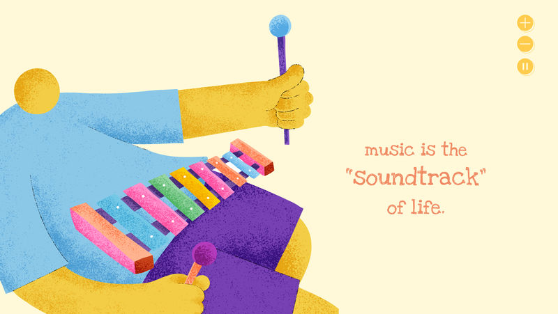音乐米色博客横幅平面设计带有鼓舞人心的格言音乐是生活的原声带