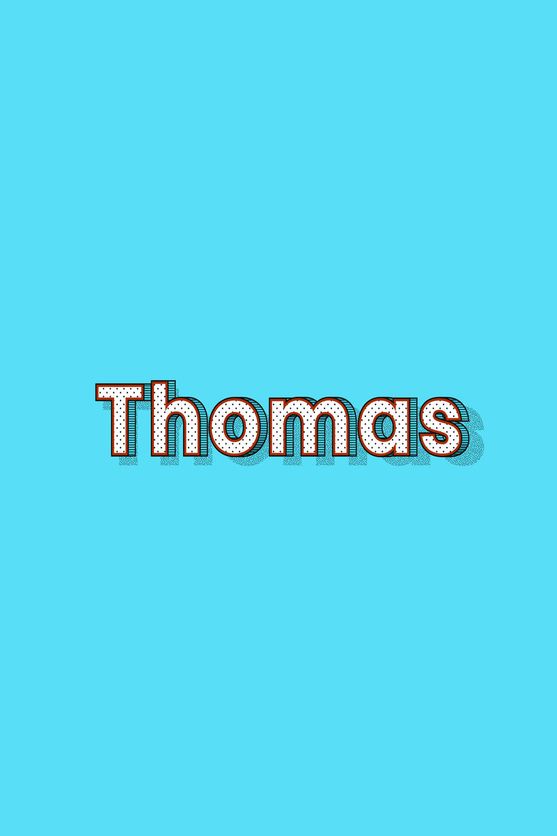 男性姓名托马斯印刷字体