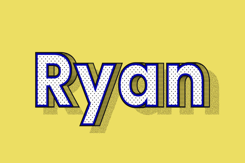 Ryan名称点模式字体排版