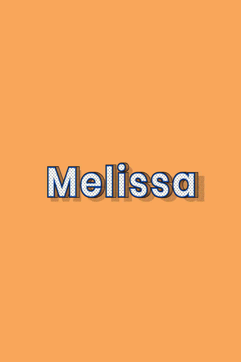 Melissa姓名刻字字体阴影复古排版