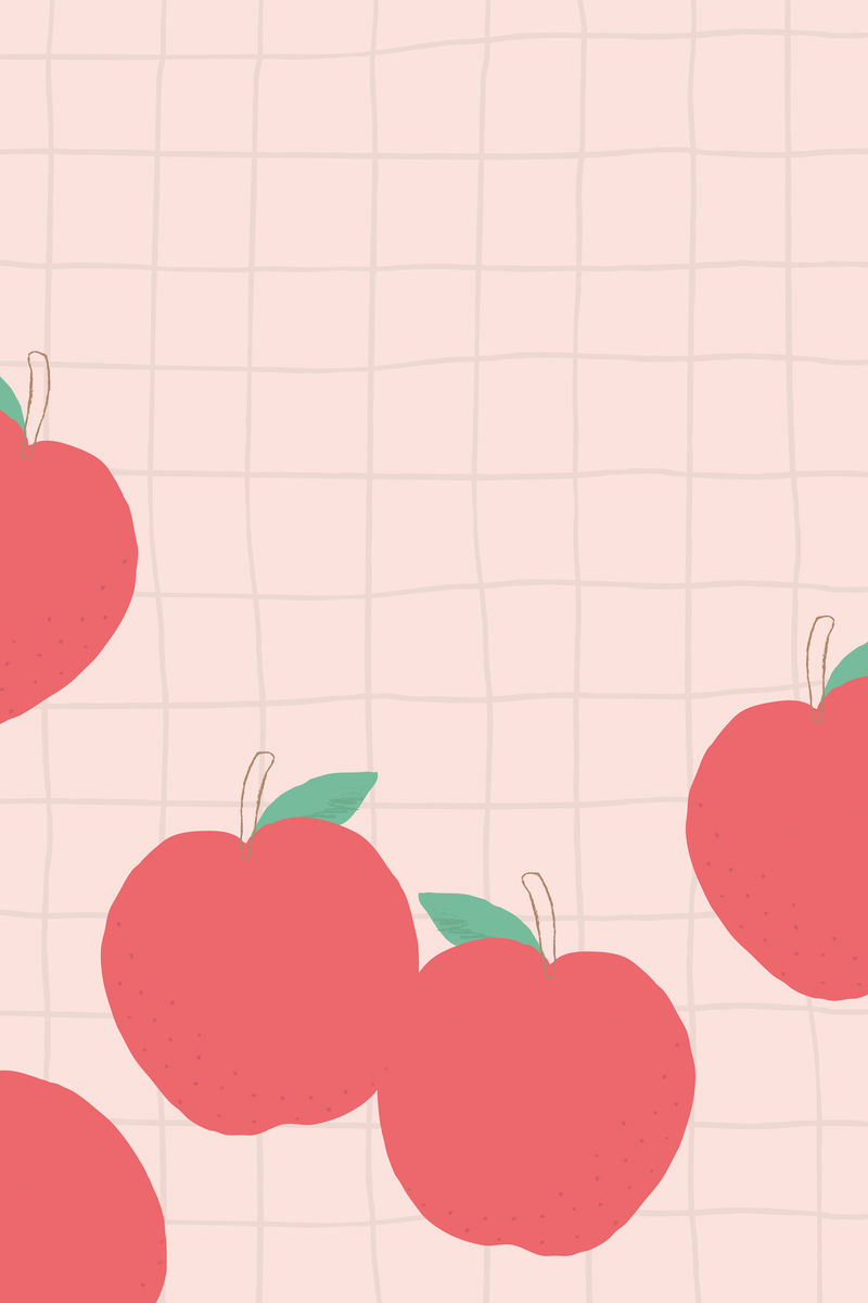 苹果角边框粉色背景网格图案