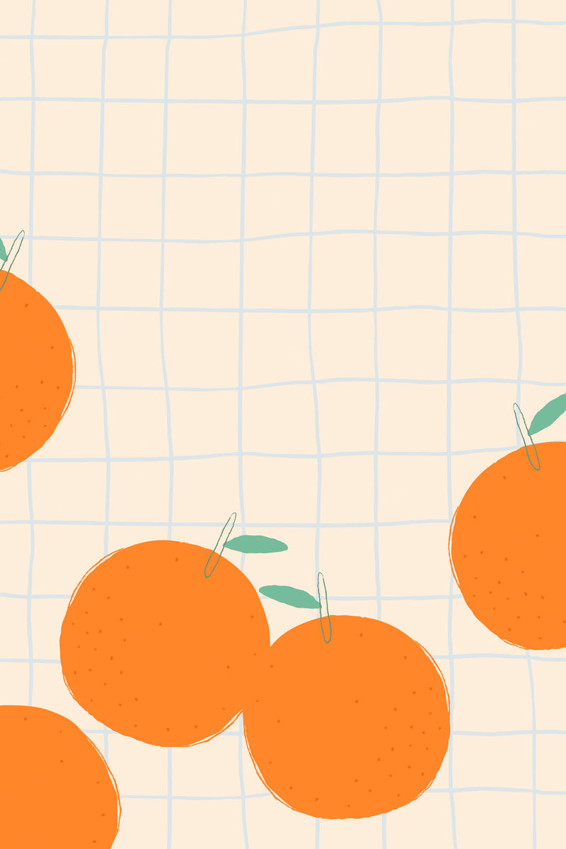 橙色角边框米色背景网格图案