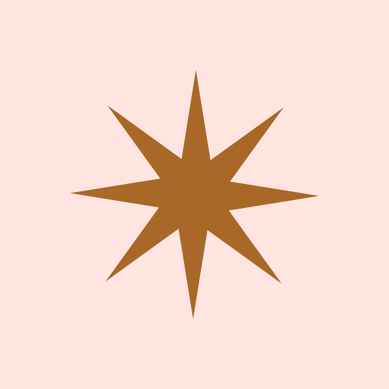 星星粉红色背景上平坦棕色的闪亮图标