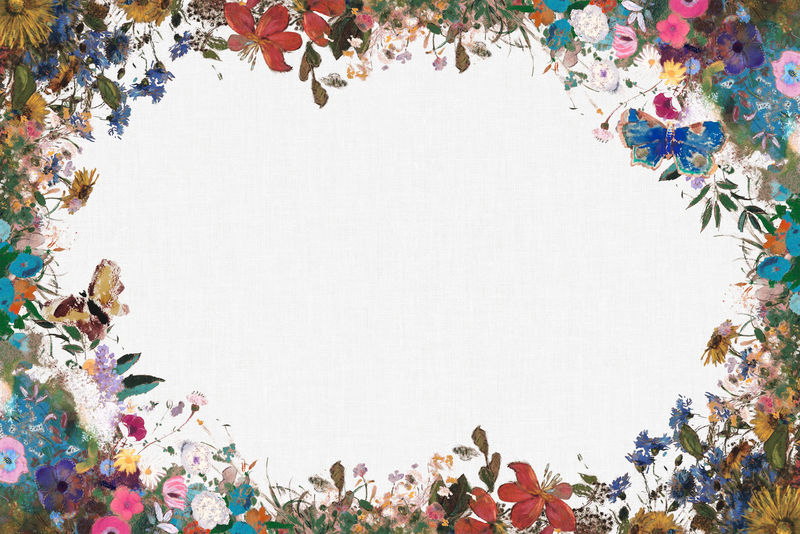 花卉框架墙纹理背景插图